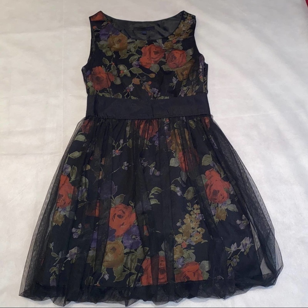Plastic Island Black Rose Dress Size Small